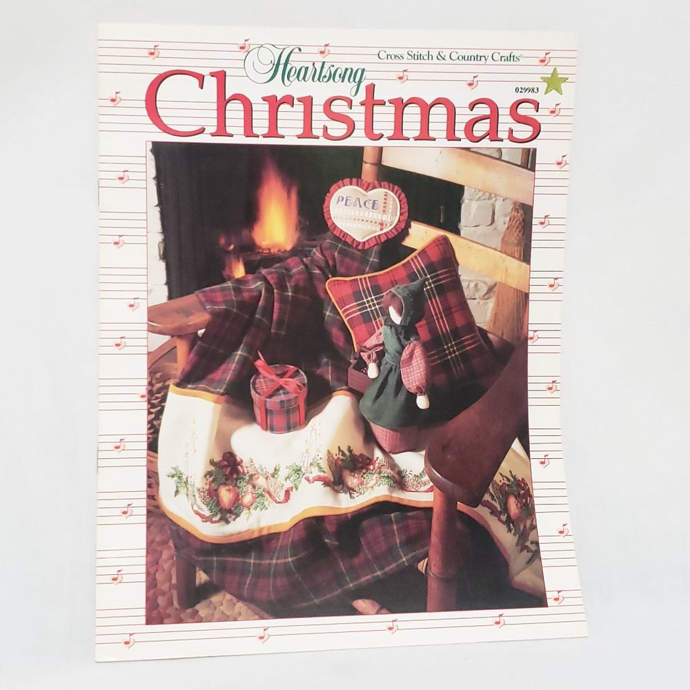 Heartsong Christmas Cross Stitch Pattern Leaflet Country Crafts Craftways 1991